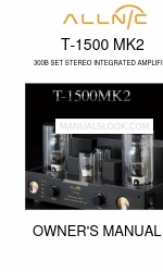 ALLNIC AUDIO T-1500 MK2 Instrukcja obsługi