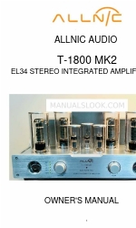 ALLNIC AUDIO T-1800 MK2 Gebruikershandleiding