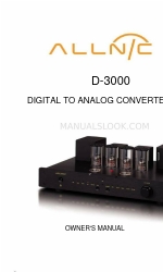 ALLNIC AUDIO D-3000 소유자 매뉴얼