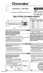 Chromalox CVCHS-201 Instalação, funcionamento e renovação Identificação das peças