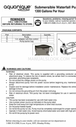 aquanique WP1300UV Manual