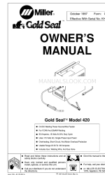 Miller Gold Seal Model 420 Instrukcja obsługi