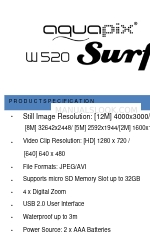 AquaPix W520 Surf Посібник із швидкого старту