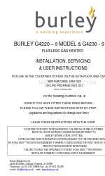 Burley G4220 - 9 Instrucciones de instalación, mantenimiento y uso