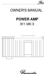 Burmester 911 MK 3 Manuale d'uso