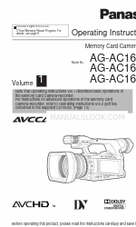 Panasonic AG-AC160AEN Operating Instructions Manual