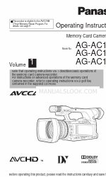 Panasonic AG-AC160PJ Instrukcja obsługi