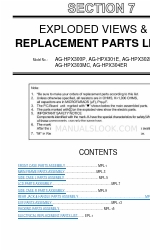 Panasonic AG-HPX301E Replacement Parts List Manual