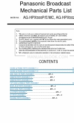 Panasonic AG-HPX500MC Parts List