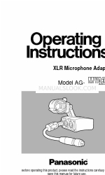 Panasonic AG-MYA30G - XLR Mic Adaptor Panduan Petunjuk Pengoperasian