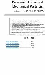 Panasonic AJ-HPM110MC Parts List