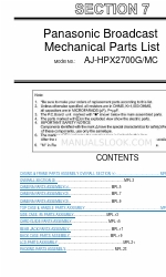 Panasonic AJ-HPX2700MC Mechanical Parts List