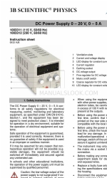 3B SCIENTIFIC PHYSICS 1003311 Instruction Sheet