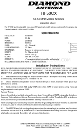 Diamond Antenna HF50CX Installation Instructions