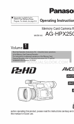 Panasonic AG-HPX250EJ Instrukcja obsługi