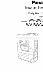 Panasonic WV-BWC4000E Important Information Manual