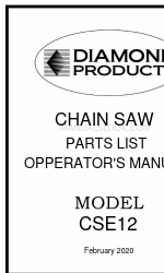 Diamond Products CSE12 Onderdelenlijst en bedieningshandleiding