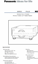 Panasonic PT-D3500 - XGA DLP Projector File Spesifikasi