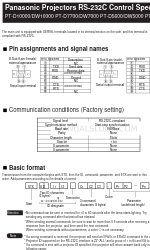 Panasonic PT-D3500U Series Specifications