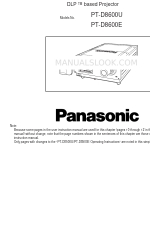 Panasonic PT-D8600E Operating Instructions