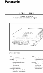 Panasonic PT-L735 Ficheiro de especificações