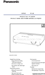 Panasonic PT-LB20NT Especificación