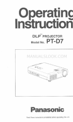 Panasonic PTD7 - DLP PROJECTOR Betriebsanleitung