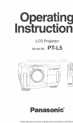 Panasonic PTL5 - LCD PROJECTOR Operating Instructions Manual