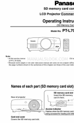 Panasonic PTL701SDU - LCD PROJECTOR Gebruiksaanwijzing