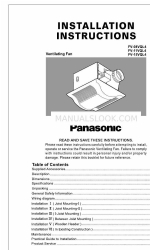 Panasonic Whisper-Lite FV-08VQL4 Instrukcja instalacji