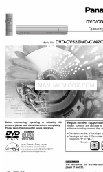 Panasonic DVD-CV37 Betriebsanleitung