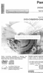 Panasonic DVD-CV37 Betriebsanleitung