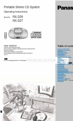 Panasonic RXD29 - RADIO CASSETTE W/CD Operating Instructions Manual