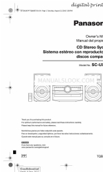 Panasonic SA-UX100 Manual do Proprietário