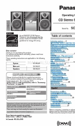 Panasonic SCAK450 - CD STEREO SYSTEM Betriebsanleitung