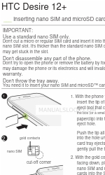 HTC Desire 12+ Instruções de inserção e remoção