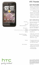 HTC ThunderBolt Specifiche tecniche