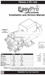 EasyPro EX11000 Installation And Service Manual