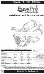 EasyPro EX11200 Manual de instalação e serviço