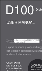 Dictopro D100 Manuale d'uso