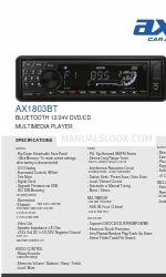 Axis Car Audio AX1803BT 取扱説明書