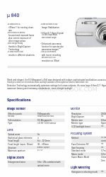 Olympus Stylus 840 Specifiche tecniche