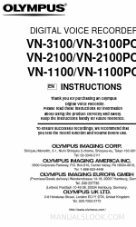 Olympus 141877 - VN 2100 64 MB Digital Voice Recorder Manual de instruções