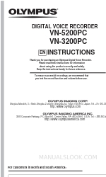 Olympus VN 3200 - PC Digital Voice Recorder 사용 설명서