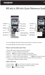 Olympus WS-853 Quick Reference Manual