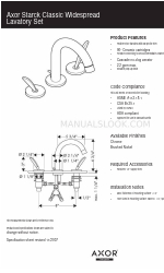 Axor Starck 10133821 Arkusz specyfikacji