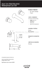 Axor Wall-Mounted Widespread Faucet Set 38043001 Specification Sheet