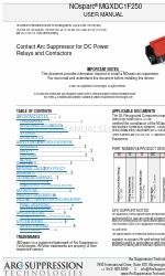 ARC SUPPRESION TECHNOLOGIES NOsparc MGXDC1F250 사용자 설명서