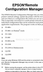 Epson 2190N - FX B/W Dot-matrix Printer Руководство