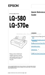 Epson 570e - LQ B/W Dot-matrix Printer Snelle referentiehandleiding